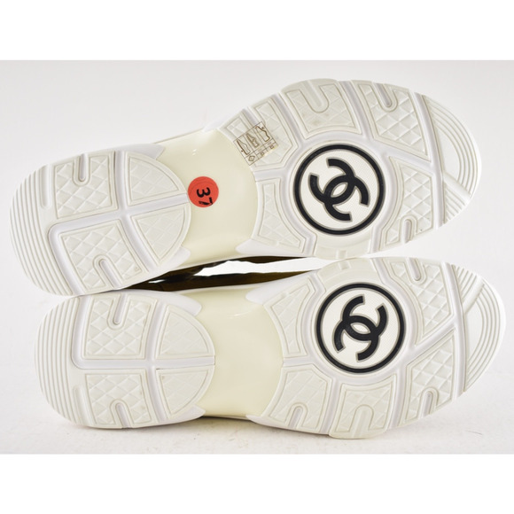 Chanel 20C Mens Brown Green White CC Logo Low Top Runner Trainer Sneaker 44 11 - Picture 12 of 12